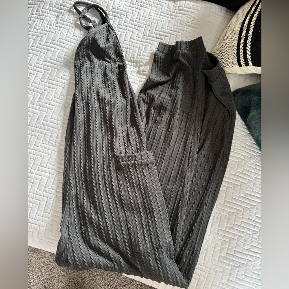 ILLA ILLA Gray Textured Jumpsuit